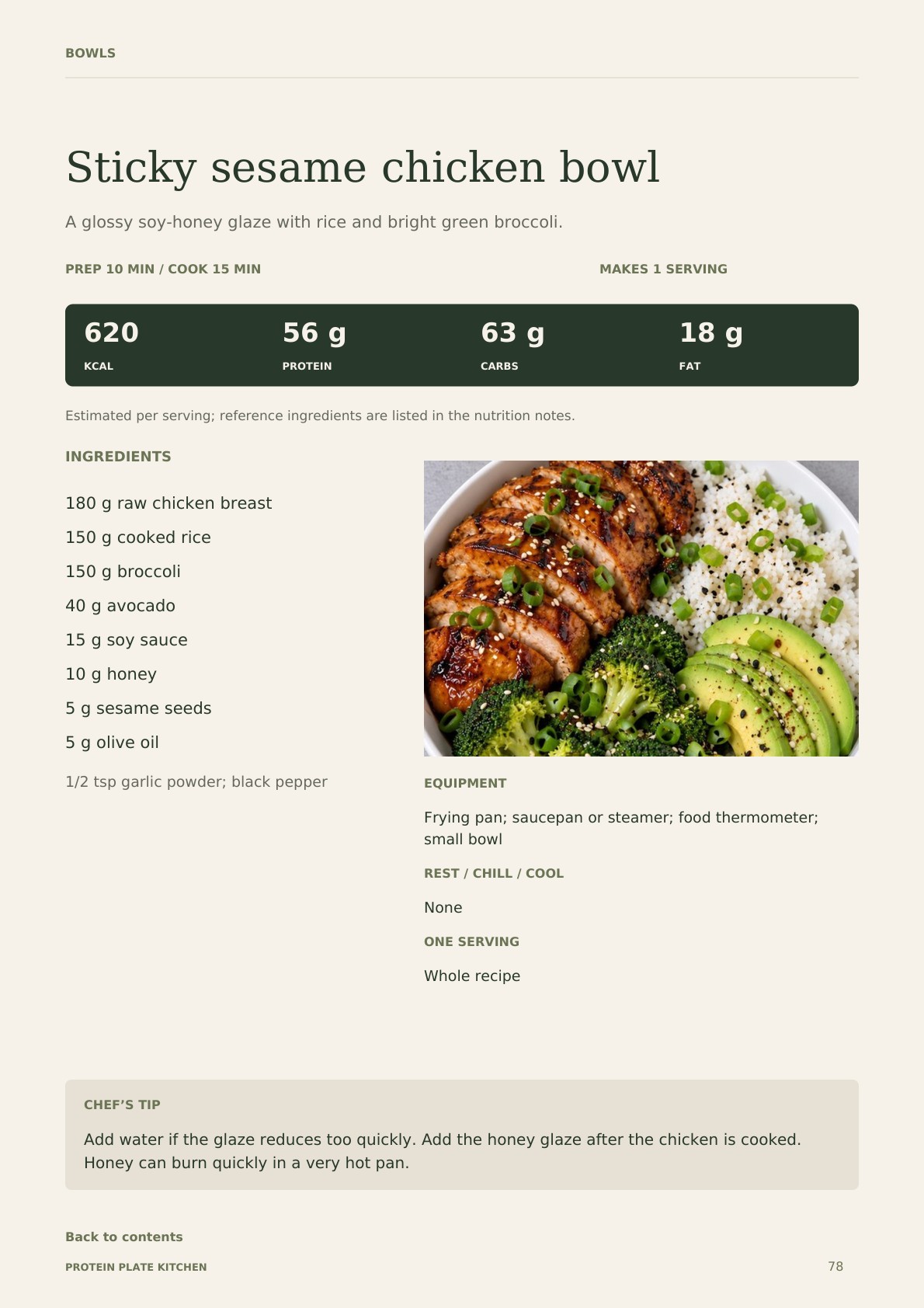 Sticky sesame chicken bowl