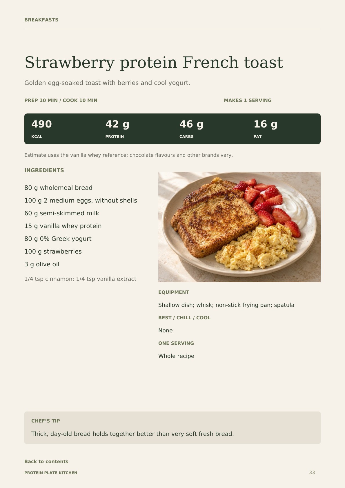 Strawberry protein French toast